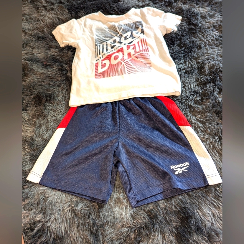 Two Reebok Kids Athletic Short Sets + Bonus Pair Of Jogging Pants